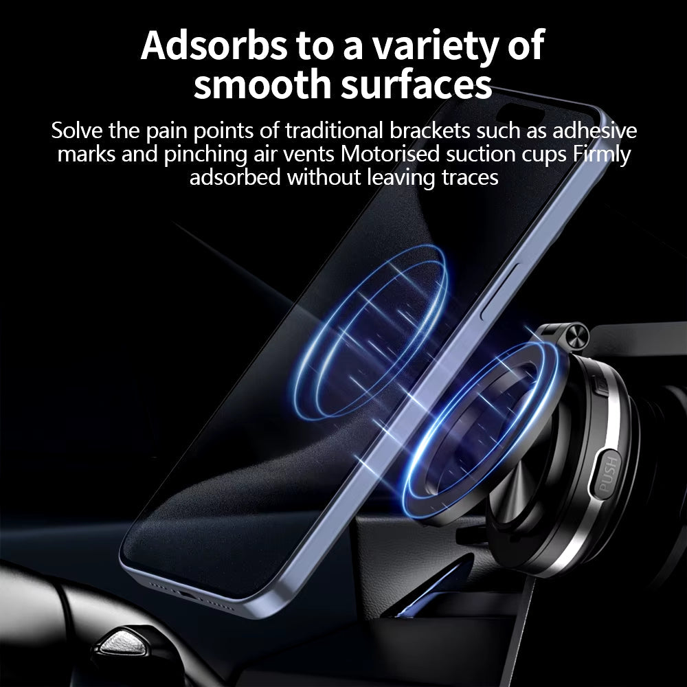 Car Phone Holder Magnetic Mount 360° Rotating Vacuum Adsorption Strong Magnet for Iphone 12 13 14 15 16 Pro Max